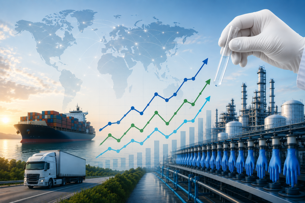 Glove surrounded by factors that affect its pricing Including shipping, manufacturing and the global market